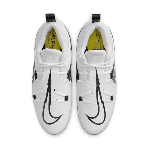 New Men's Nike Alpha Menace Pro 3 Football Cleats White Black CT6649-100 Size 11 - Picture 2 of 7